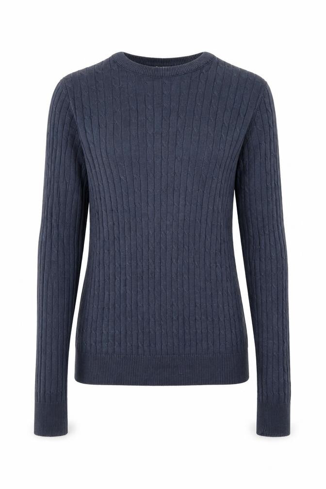 Barons of England Womens Blue Round Neck Cotton Pullover Jumper Size M