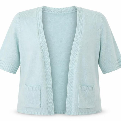 EWM Womens Blue V-Neck Acrylic Cardigan Jumper Size 20