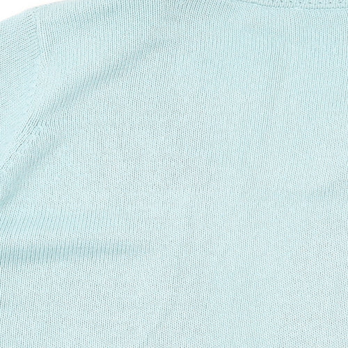 EWM Womens Blue V-Neck Acrylic Cardigan Jumper Size 20