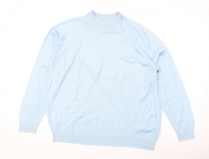 Debenhams Womens Blue Round Neck Acrylic Pullover Jumper Size 14