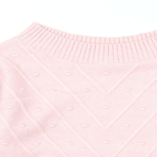 Miss Selfridge Womens Pink Boat Neck Acrylic Pullover Jumper Size 10