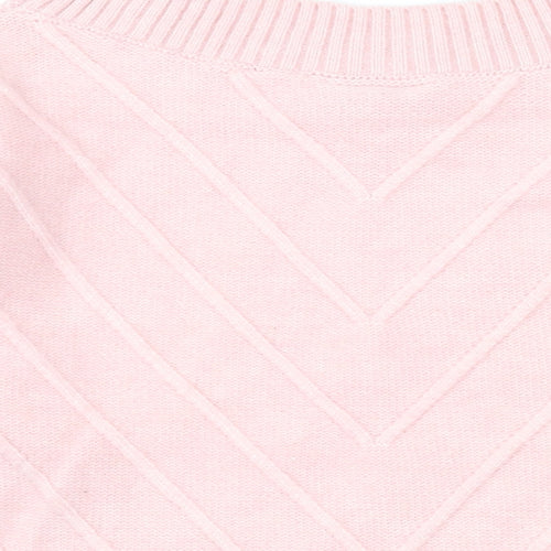Miss Selfridge Womens Pink Boat Neck Acrylic Pullover Jumper Size 10