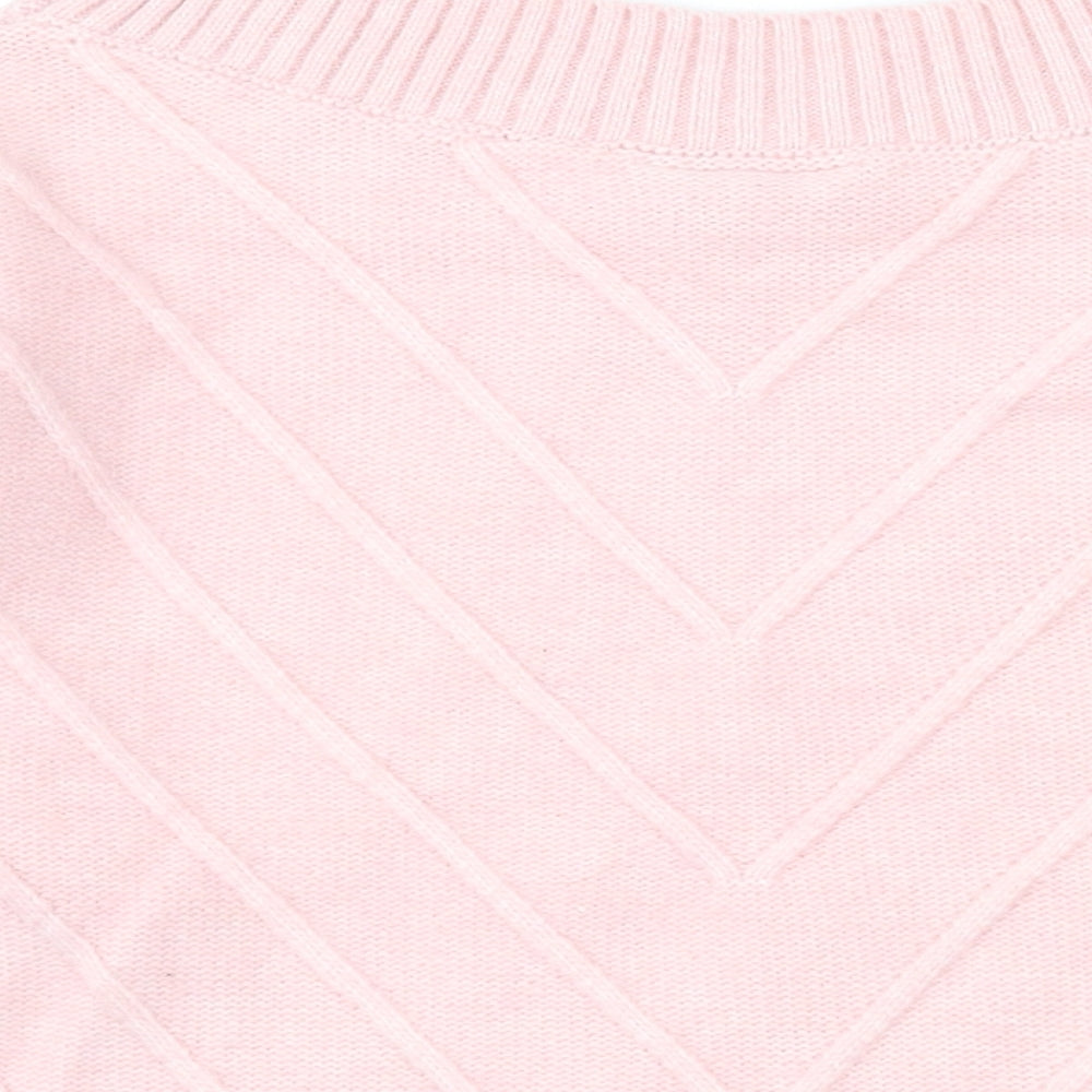 Miss Selfridge Womens Pink Boat Neck Acrylic Pullover Jumper Size 10