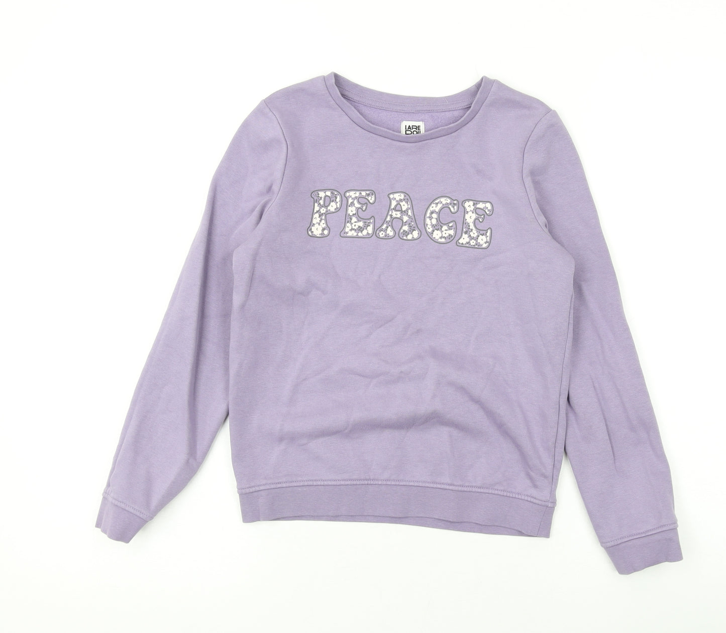 La Redoute Girls Purple Cotton Pullover Sweatshirt Size 9 Years Pullover - Peace