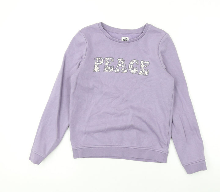 La Redoute Girls Purple Cotton Pullover Sweatshirt Size 9 Years Pullover - Peace