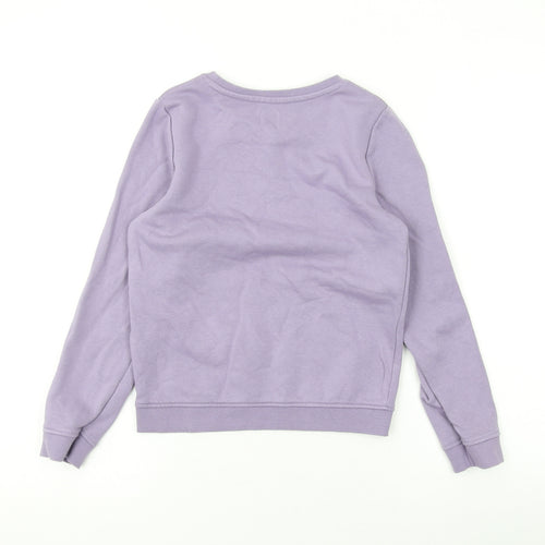 La Redoute Girls Purple Cotton Pullover Sweatshirt Size 9 Years Pullover - Peace