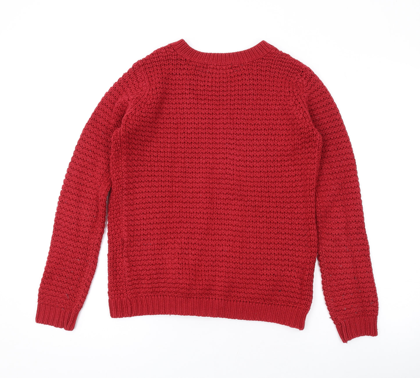 Clockhouse Womens Red Round Neck Acrylic Pullover Jumper Size XS