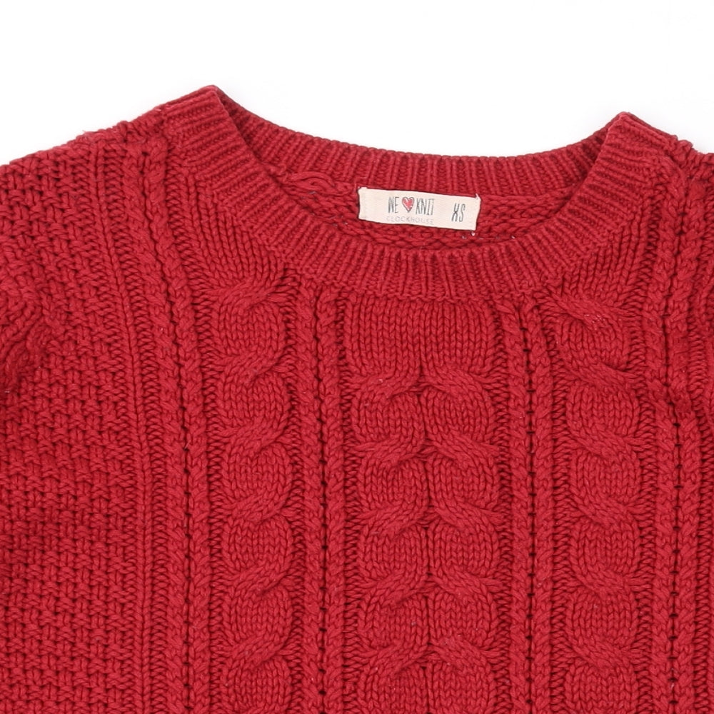 Clockhouse Womens Red Round Neck Acrylic Pullover Jumper Size XS