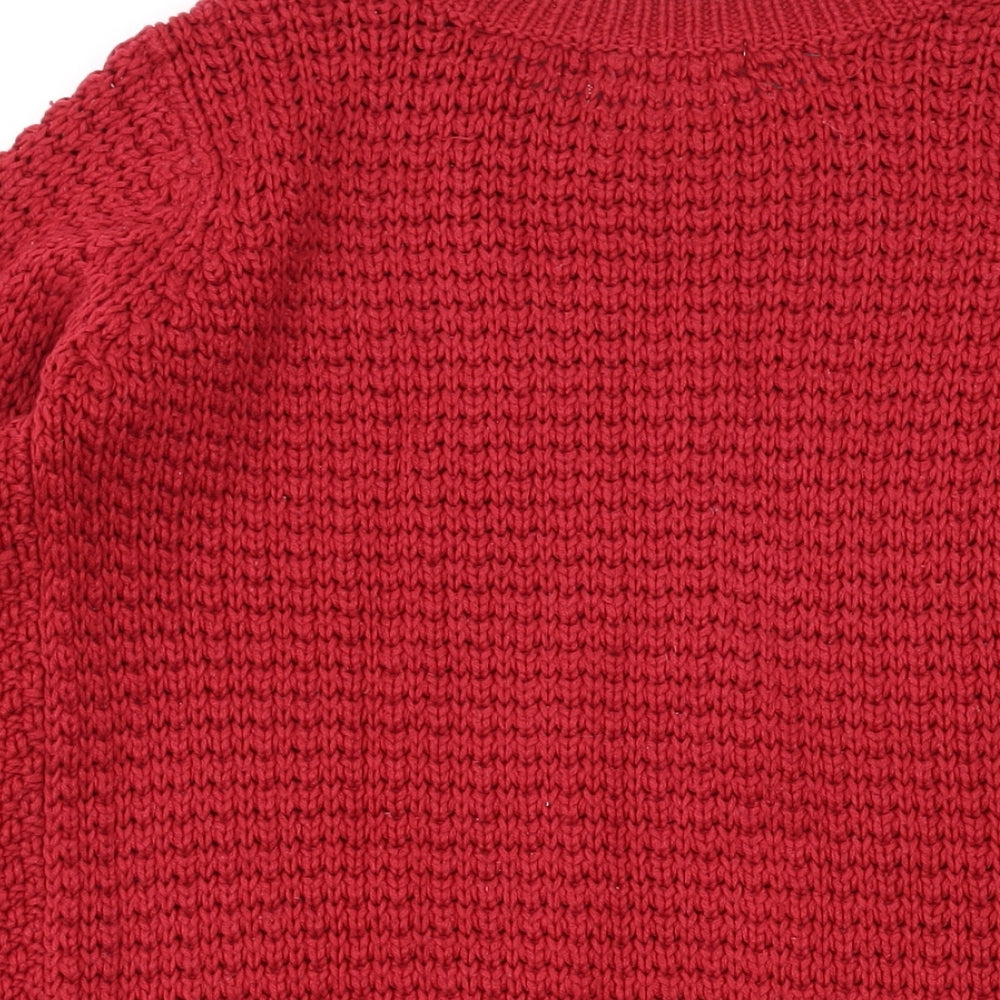 Clockhouse Womens Red Round Neck Acrylic Pullover Jumper Size XS