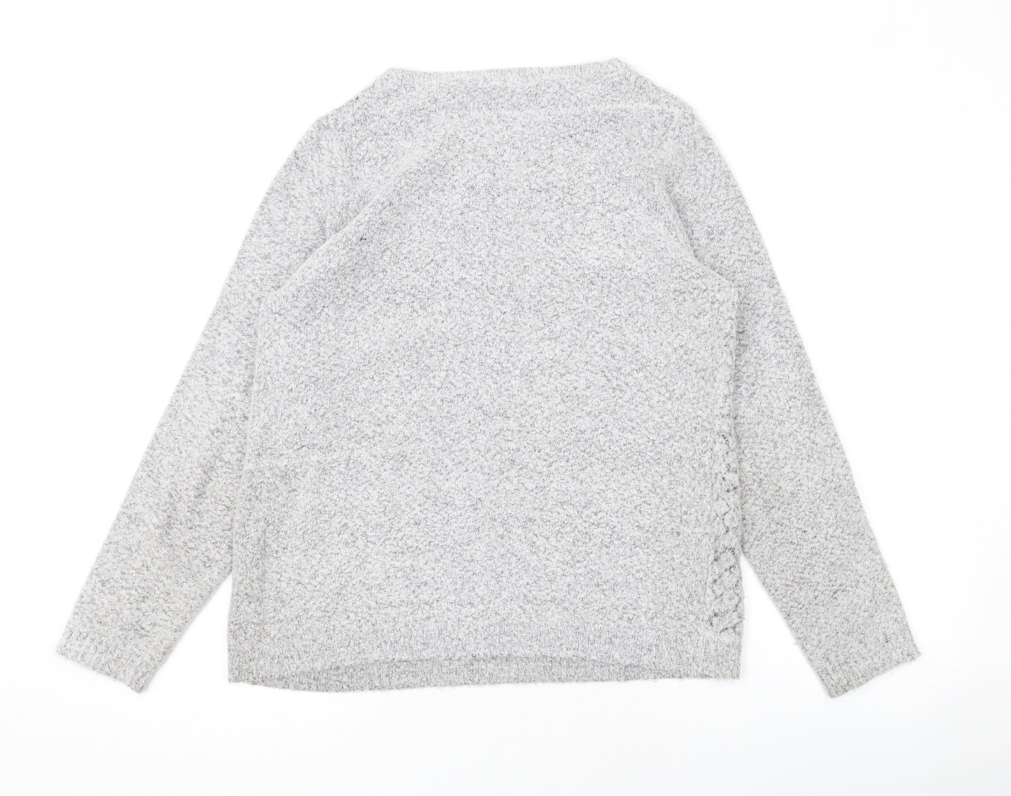 M&Co Womens Grey Round Neck Acrylic Pullover Jumper Size 14