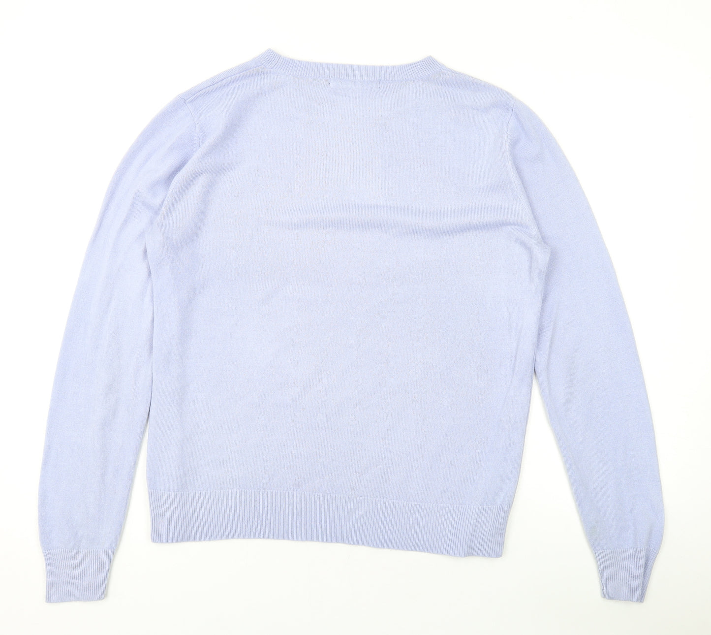 Marks and Spencer Womens Purple Round Neck Acrylic Pullover Jumper Size 14