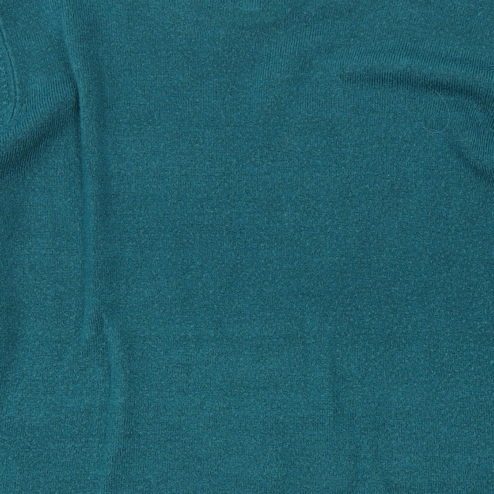 Maine New England Womens Green Round Neck Acrylic Pullover Jumper Size 14