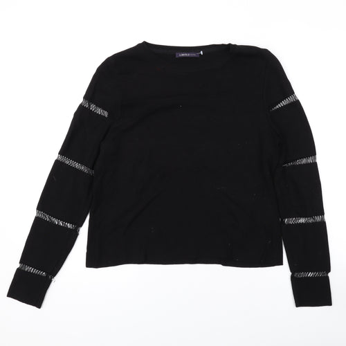 Marks and Spencer Womens Black Round Neck Viscose Pullover Jumper Size 12
