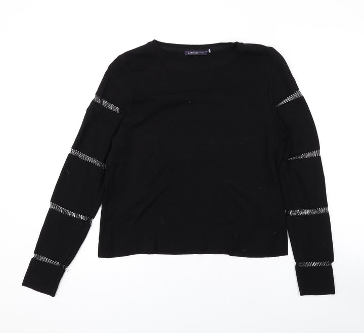 Marks and Spencer Womens Black Round Neck Viscose Pullover Jumper Size 12
