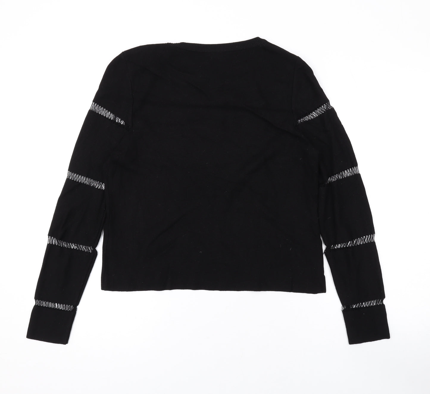Marks and Spencer Womens Black Round Neck Viscose Pullover Jumper Size 12
