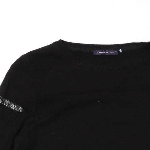 Marks and Spencer Womens Black Round Neck Viscose Pullover Jumper Size 12
