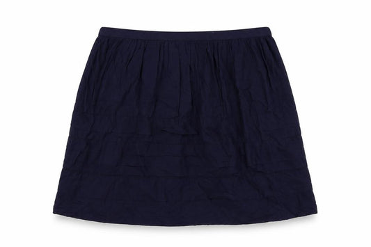 Front view of Gap women’s blue cotton a-line skirt, size UK 12, zip - lined