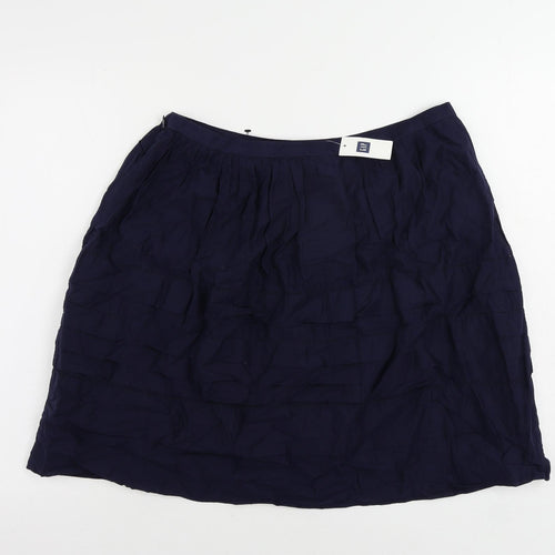 Gap Womens Blue Cotton A-Line Skirt Size 12 Zip - Lined