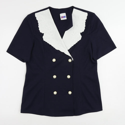 Extra Womens Blue Jacket Blazer Size 16 Button