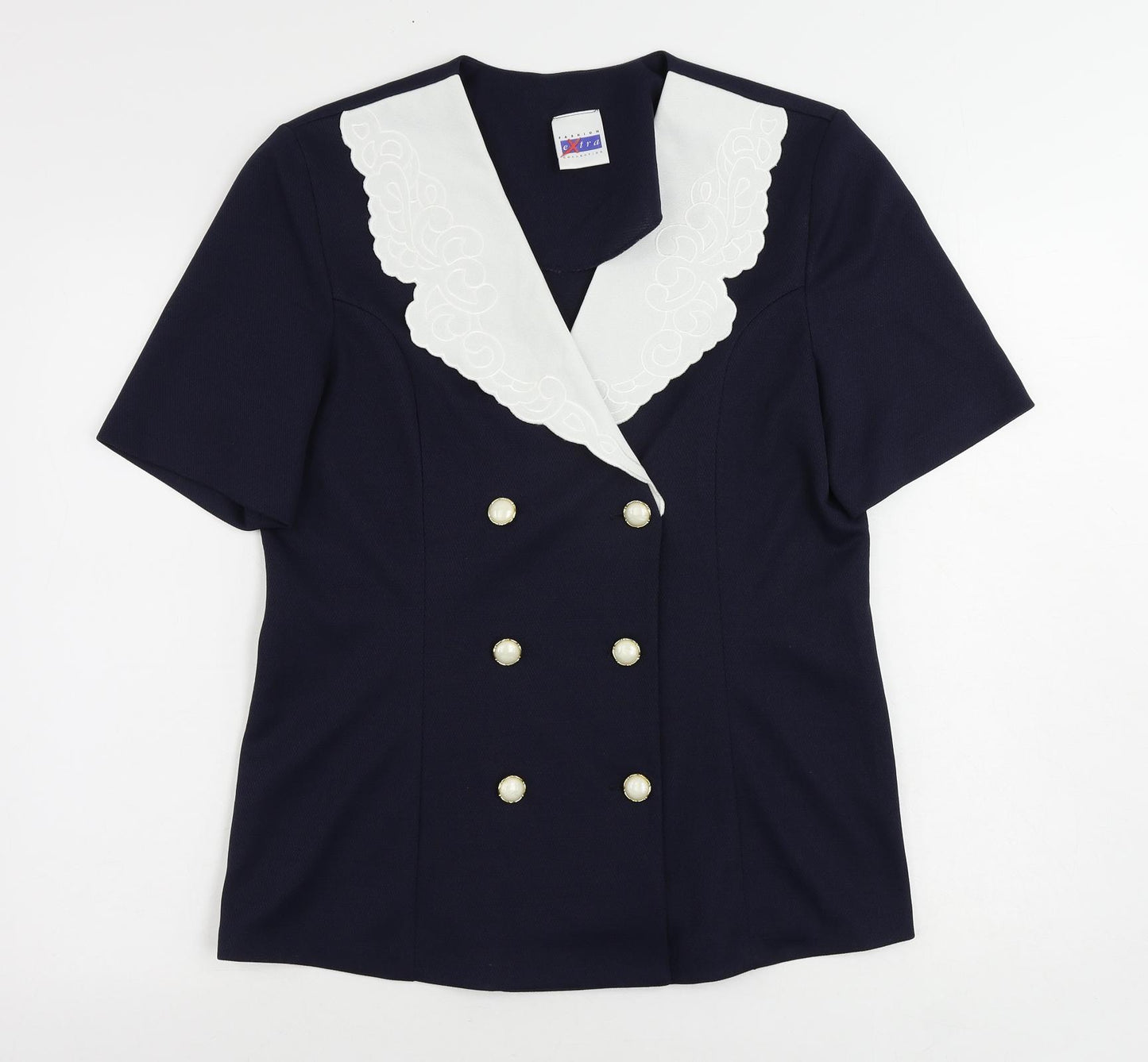 Extra Womens Blue Jacket Blazer Size 16 Button