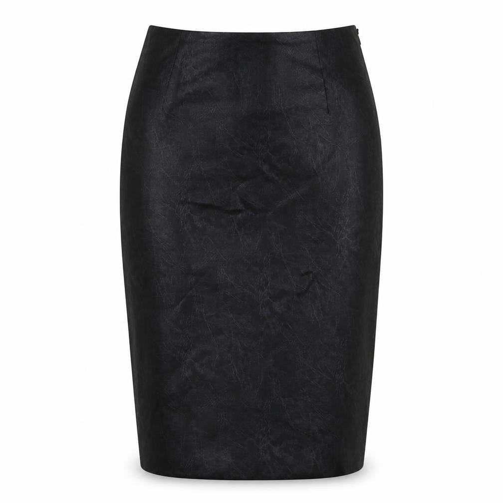 Lady H Womens Black Geometric Polyester Straight & Pencil Skirt Size 12 Zip - Lined