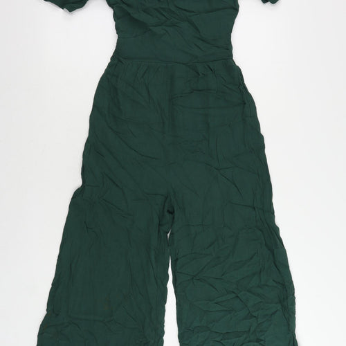 ASOS Womens Green Viscose Jumpsuit One-Piece Size 6 L21 in Button