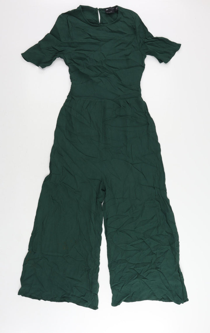 ASOS Womens Green Viscose Jumpsuit One-Piece Size 6 L21 in Button