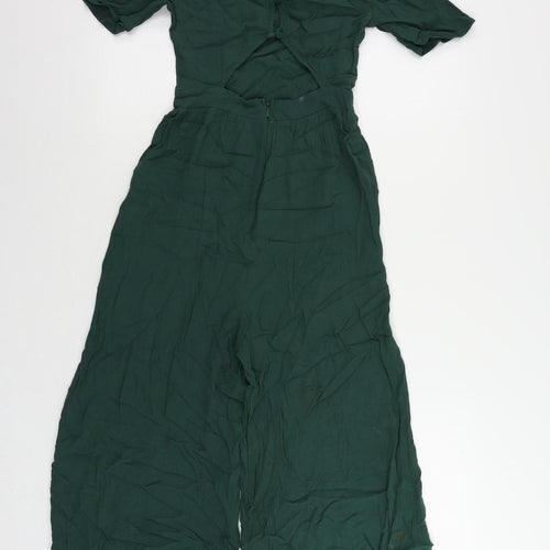 ASOS Womens Green Viscose Jumpsuit One-Piece Size 6 L21 in Button