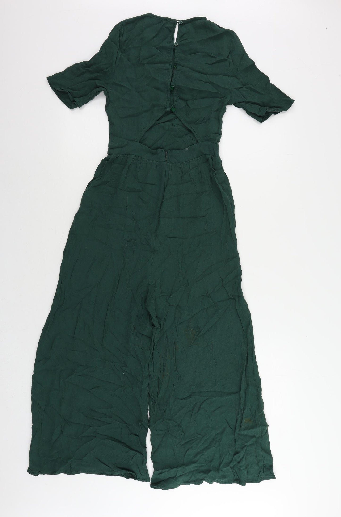 ASOS Womens Green Viscose Jumpsuit One-Piece Size 6 L21 in Button