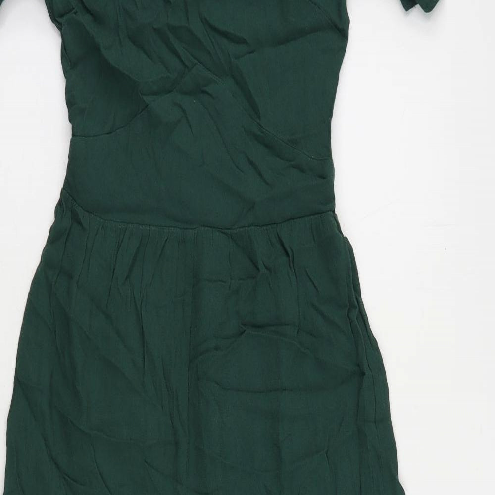 ASOS Womens Green Viscose Jumpsuit One-Piece Size 6 L21 in Button