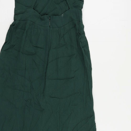ASOS Womens Green Viscose Jumpsuit One-Piece Size 6 L21 in Button