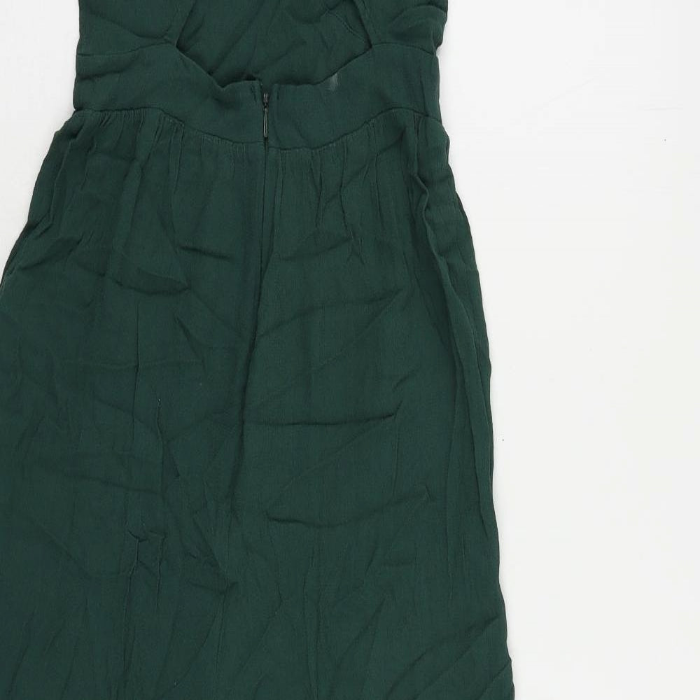 ASOS Womens Green Viscose Jumpsuit One-Piece Size 6 L21 in Button