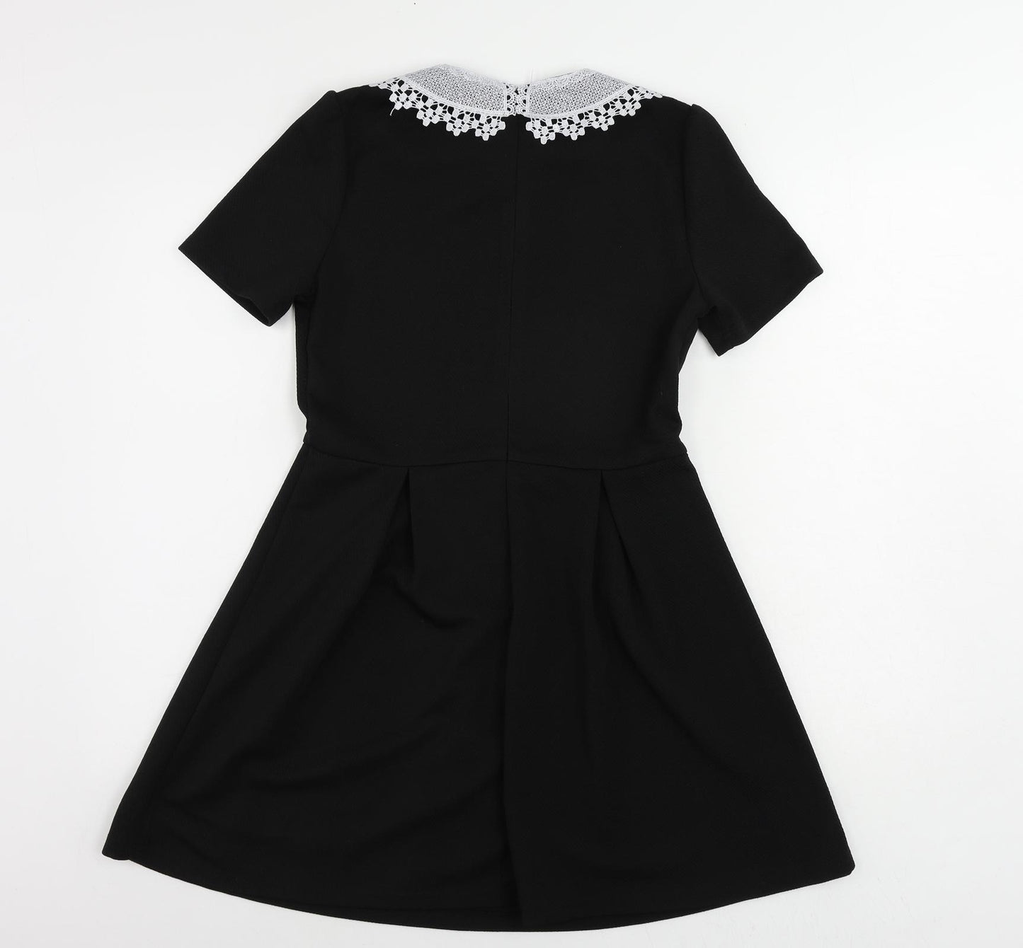 Hearts & Bows Womens Black Polyester Fit & Flare Size 10 Collared Zip