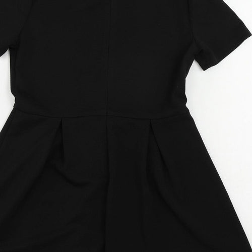 Hearts & Bows Womens Black Polyester Fit & Flare Size 10 Collared Zip