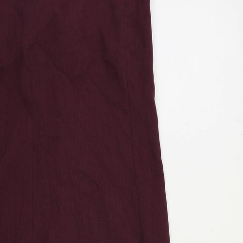 Dorothy Perkins Womens Purple Polyester Sheath Size 12 Square Neck Zip - Criss Cross Back