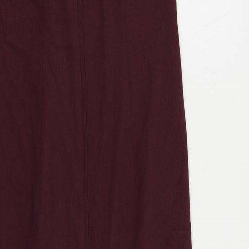 Dorothy Perkins Womens Purple Polyester Sheath Size 12 Square Neck Zip - Criss Cross Back