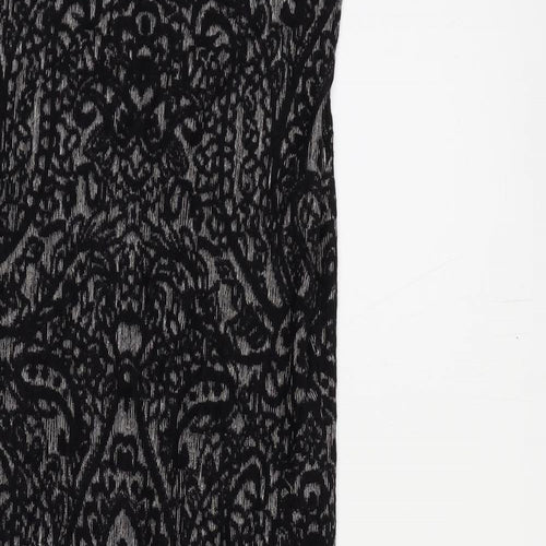 New Look Womens Black Geometric Viscose Bodycon Size 10 Boat Neck Pullover