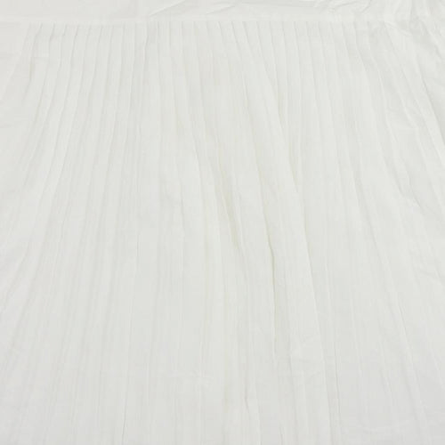 Phase Eight Womens White Cotton Basic Button-Up Size 14 Round Neck
