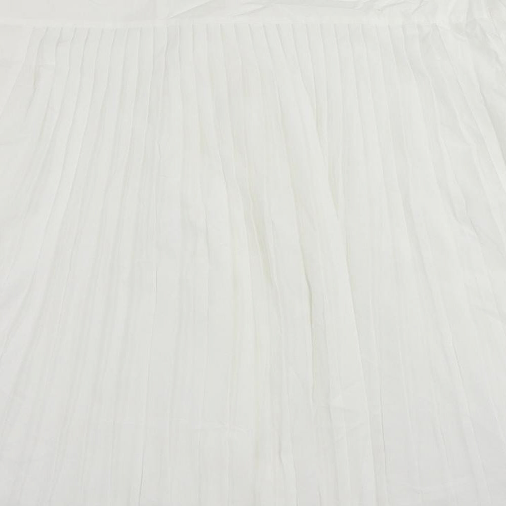 Phase Eight Womens White Cotton Basic Button-Up Size 14 Round Neck