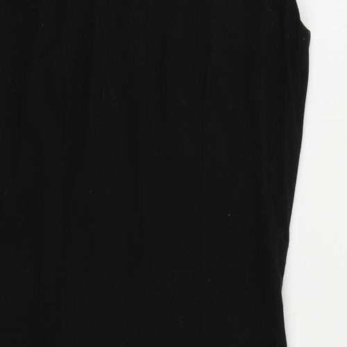 Warehouse Womens Black Polyester Pencil Dress Size 10 Scoop Neck Zip