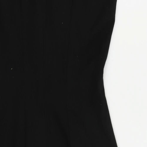 Warehouse Womens Black Polyester Pencil Dress Size 10 Scoop Neck Zip
