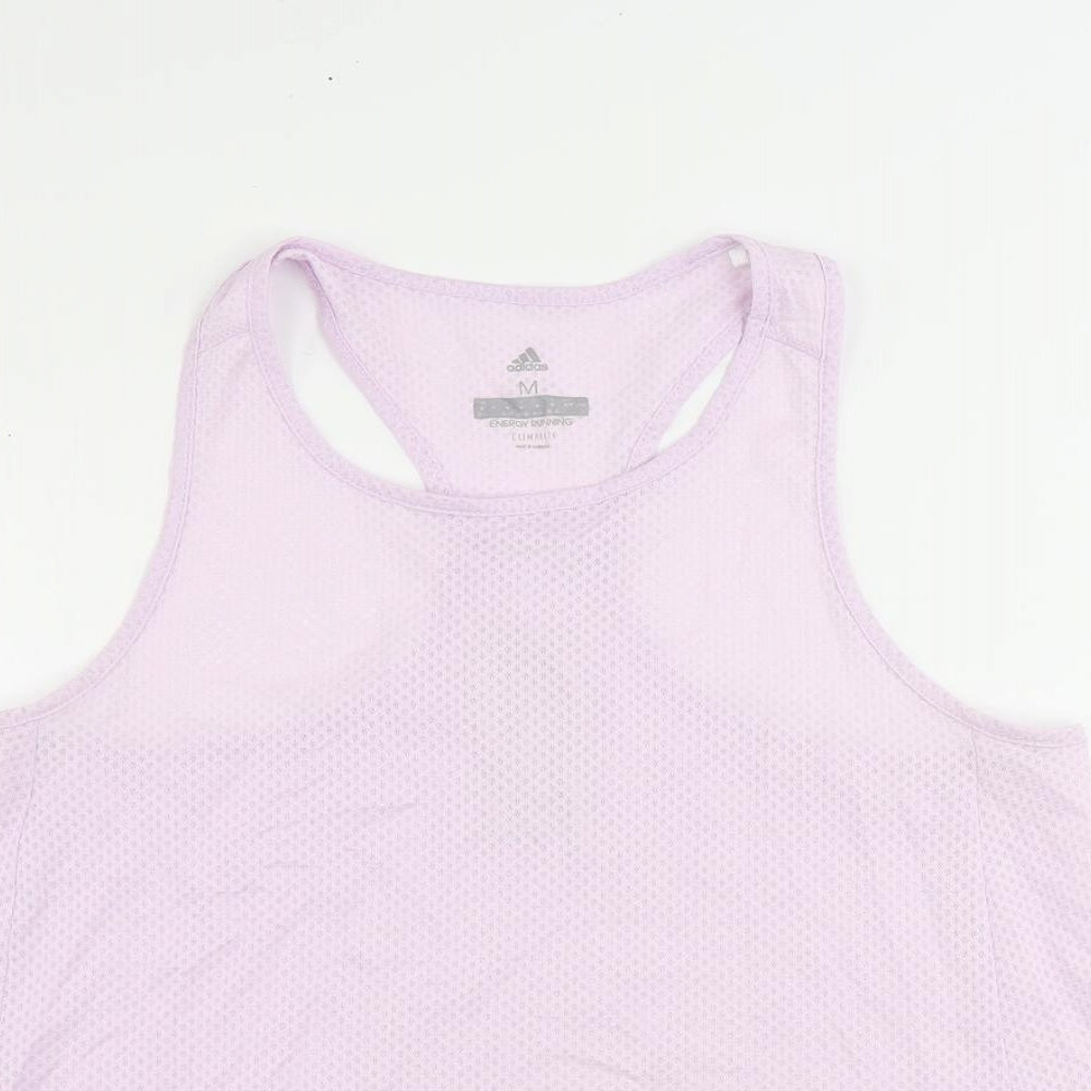 adidas Womens Purple Polyester Pullover Tank Size M Scoop Neck Pullover - Logo