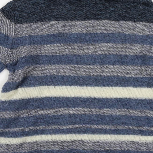 Tory Burch Womens Blue Roll Neck Striped Polyamide Pullover Jumper Size XS