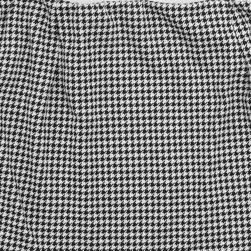 H&M Womens Black Geometric Polyester Mini Skirt Size M - Elastic Waist