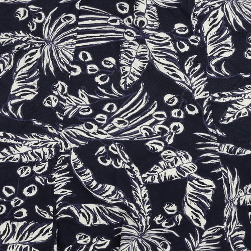 EWM Womens Blue Floral Linen A-Line Skirt Size 22 - Elastic Waist