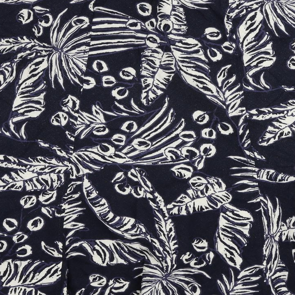 EWM Womens Blue Floral Linen A-Line Skirt Size 22 - Elastic Waist