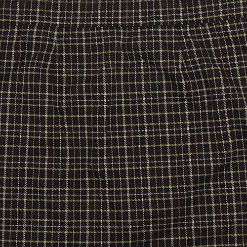 LOFT Womens Black Check Polyester Mini Skirt Size S - Elastic Waist Pockets