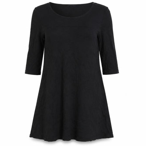 Marks and Spencer Womens Black Viscose T-Shirt Dress Size 10 Round Neck Pullover