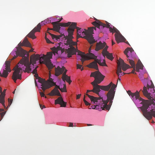 En Boga Womens Multicoloured Floral Bomber Jacket Jacket Size S Zip - Lightweight