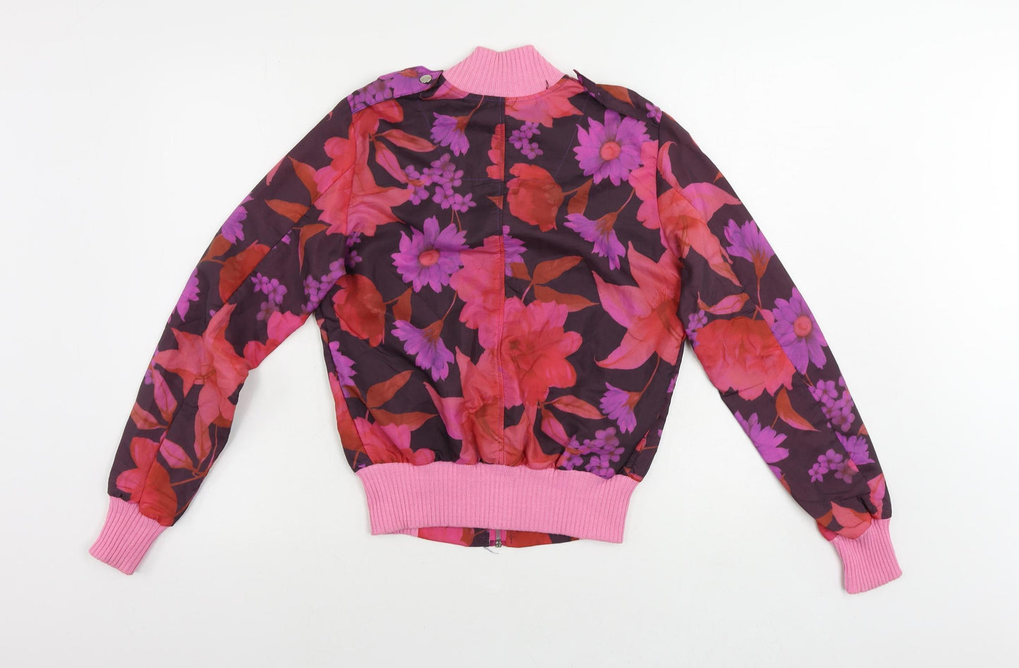 En Boga Womens Multicoloured Floral Bomber Jacket Jacket Size S Zip - Lightweight
